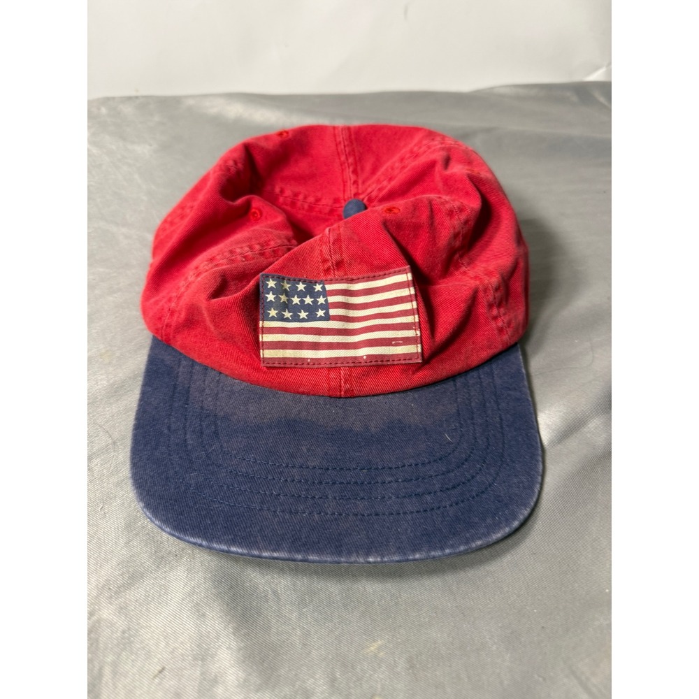Polo Ralph Lauren USA American Flag Hat Red Navy Blue Adjustable Baseball Cap